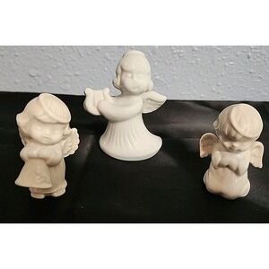 Set Of 3 Glass Angel Figurines 3" Tall
